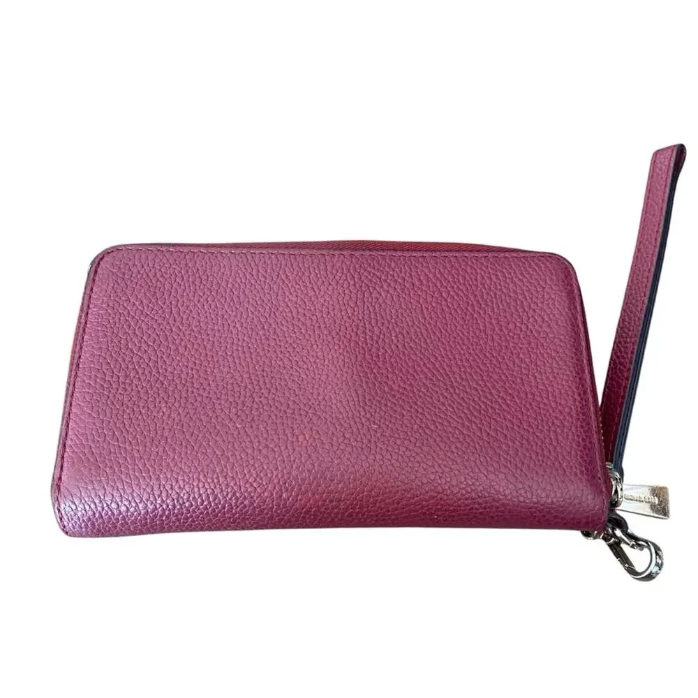 Michael Kors Jet Set Wristlet Zipper Wallet Burgundy